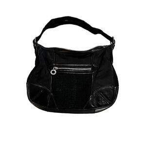 Cole Haan Black Leather and Canvas Handbag